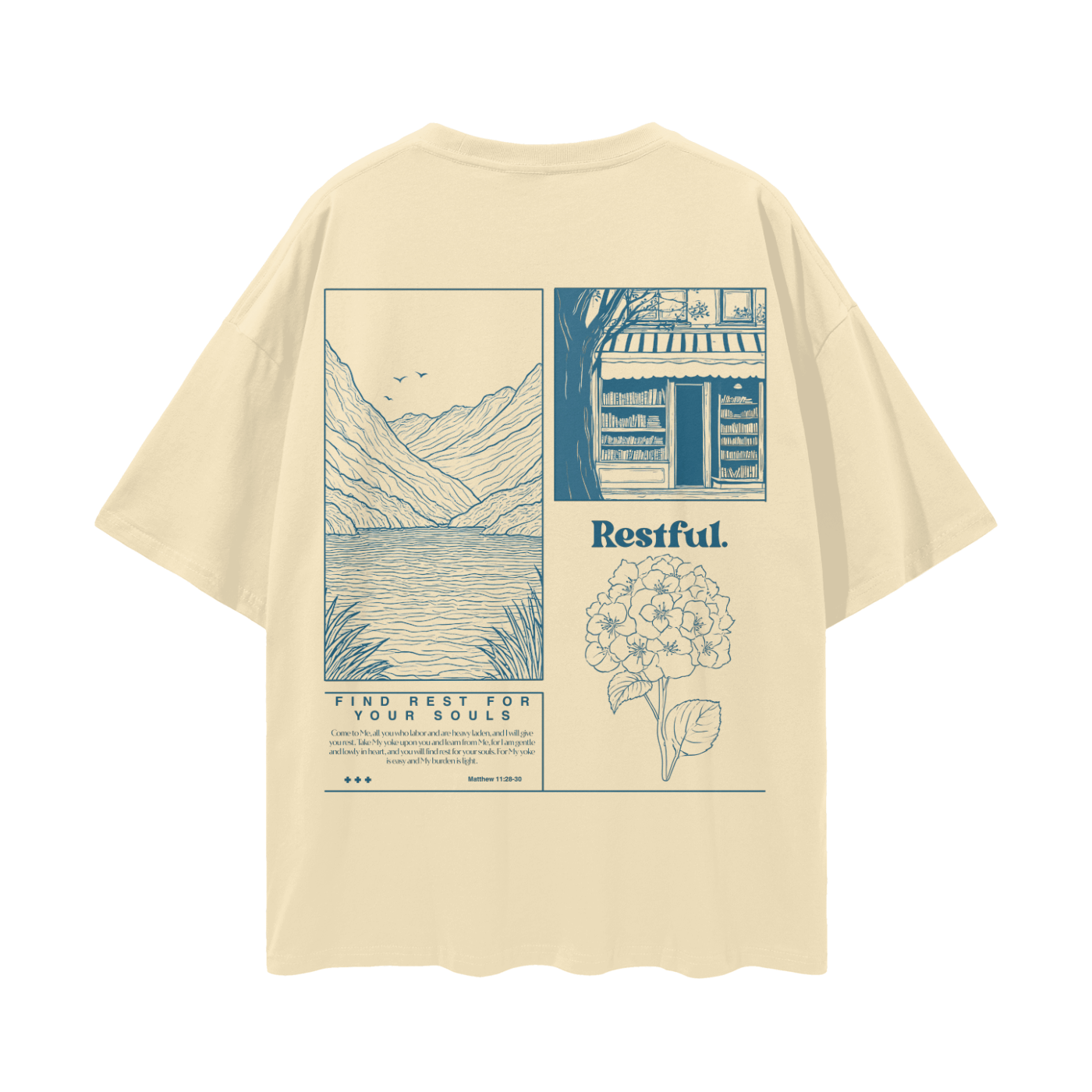 Restful t-shirt,Christian clothing,Christian T-shirt,faith based clothing,bible verse shirts,scripture shirts,Christian streetwear,faith apparel,Christian gifts,gospel clothing